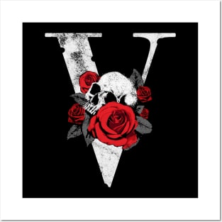 vlone rose skull Posters and Art